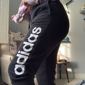 Black Capris Adidas Joggers with detailing